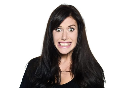 woman beautiful portrait screaming fear afraid