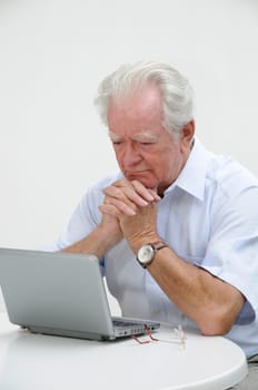 Pensioner with netbook