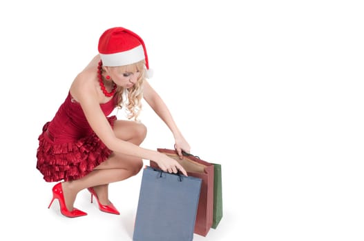 Happy woman with Christmas presents