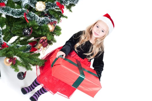 Baby girl dressed up for Christams