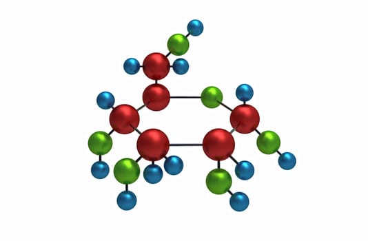 Molecule of glucose, 3D render