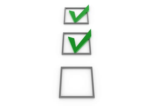 3d check box green white background