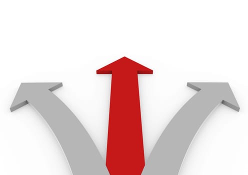 3D Arrow Red Grey High