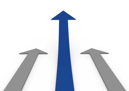 3D Arrow Blue Gray High