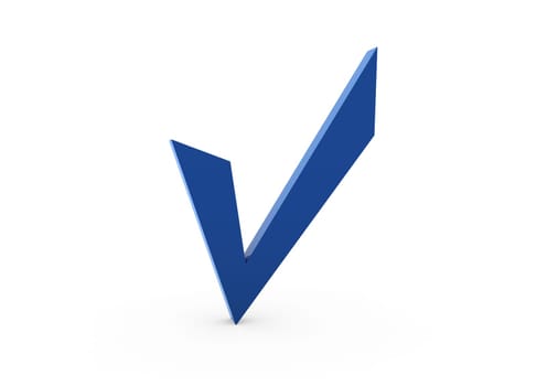 3d check box blue white background
