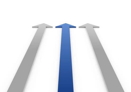 3D Arrow Blue Gray High