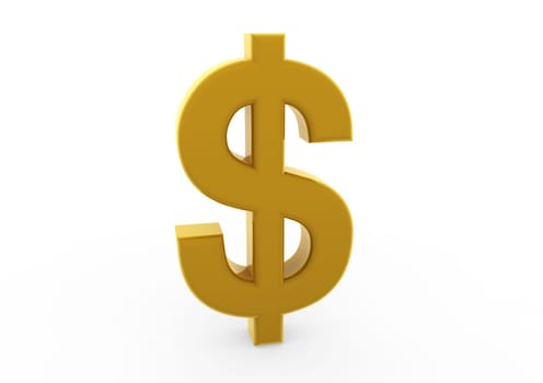 3D Dollar Symbol Gold