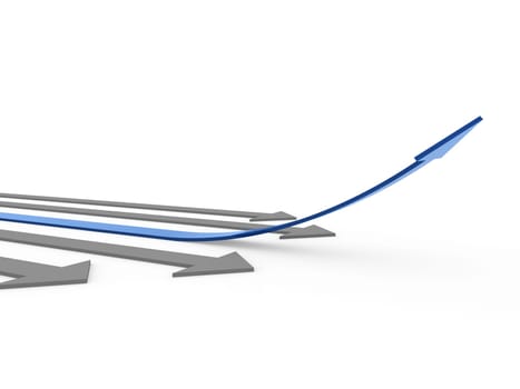 3D Arrow Blue Gray High