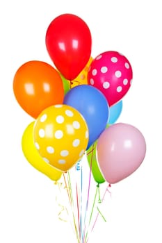 Colorful balloons on white