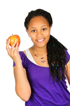 Girl holding apple