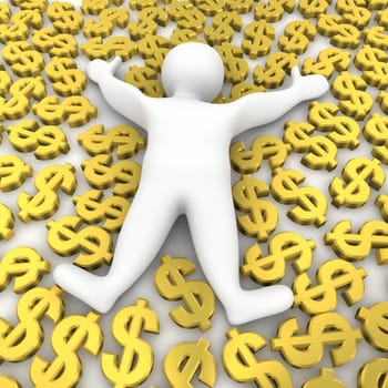 Man and dollars
