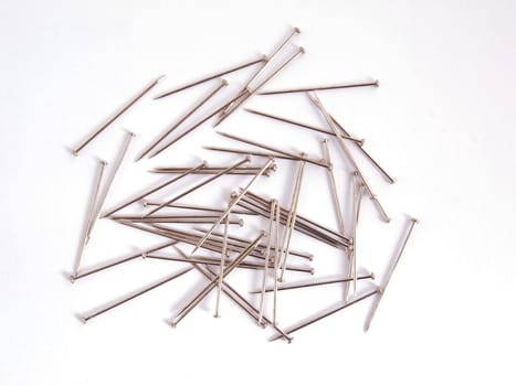Pin used when sewing on a plain white background.