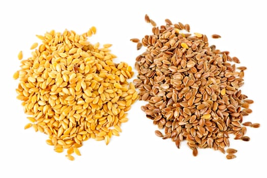 Brown and golden flax seed