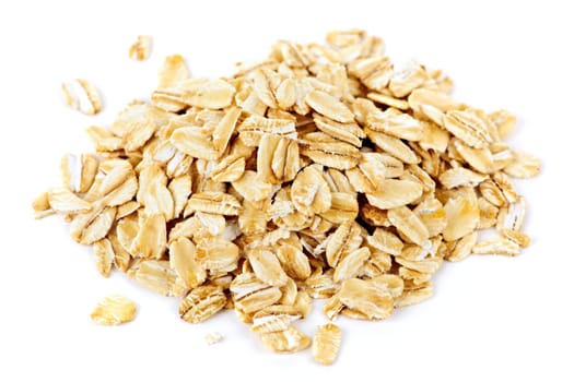 Pile of uncooked rolled oats