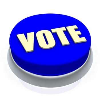 Vote round button 3d