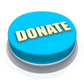 Donate round button 3d