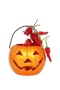 Little halloween lamp with chilly pepper