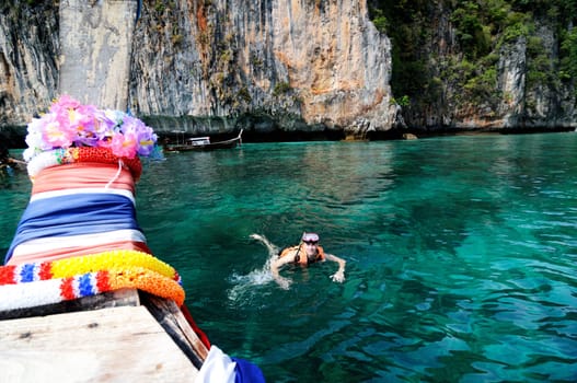 Snorkeling at beautiful sea