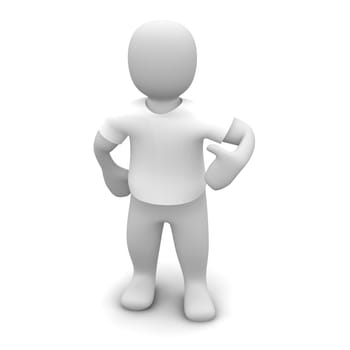 Man wearing white t-shirt