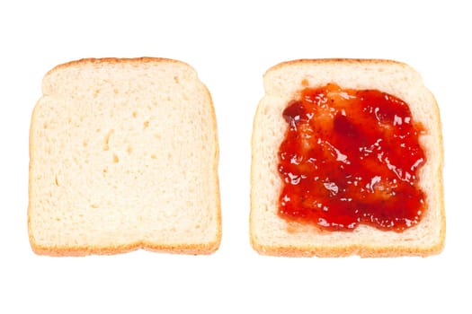 Toast with strawberry jam