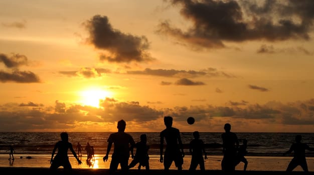 Silhouette of football players