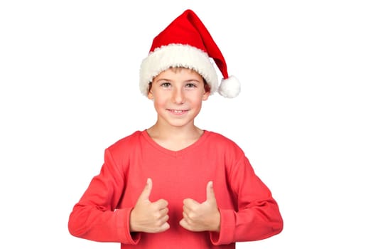 Adorable child with Santa Hat