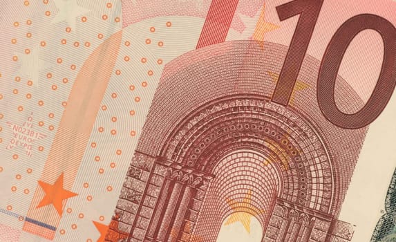 Uncirculated 10 Euro Banknote Close up