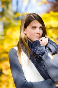 Autumn park - fashion model woman