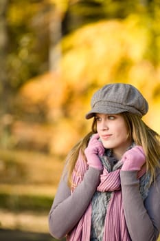 Autumn park - fashion model woman