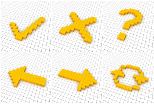 Set of 6 orange icons