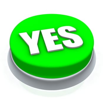 YES round button 3d