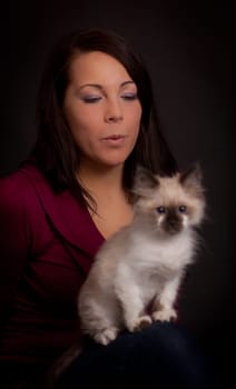 Woman with kitten