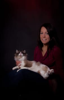 Woman with kitten