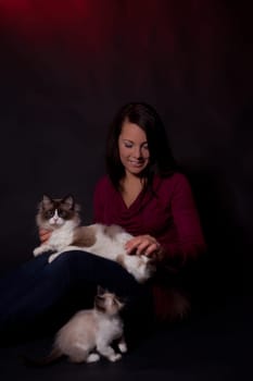 Woman with kitten