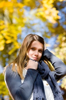 Autumn park - fashion model woman
