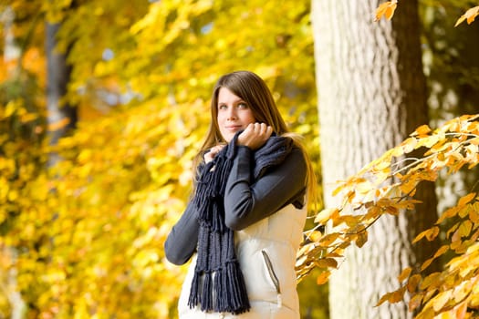Autumn park - fashion model woman