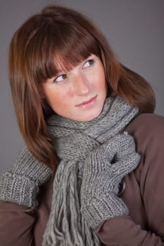 woman with wool scarf