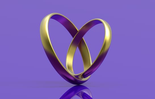 Two wedding rings, render