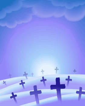 cemetery in the moon light