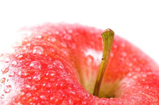 Red apple with drops of water