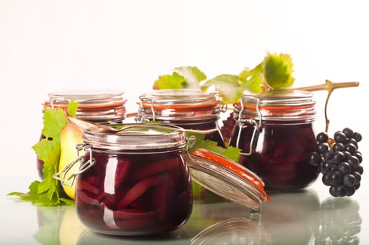 Pears in red wine