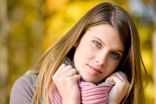 Autumn park - fashion model woman