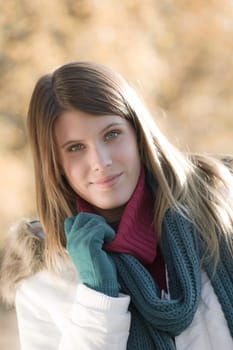 Winter fashion - woman in park