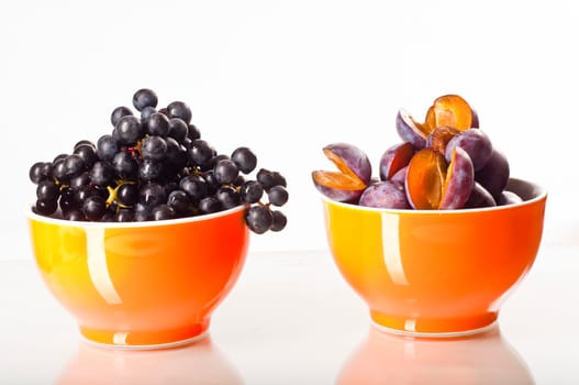 red grapes and plums