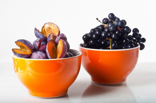 red grapes and plums