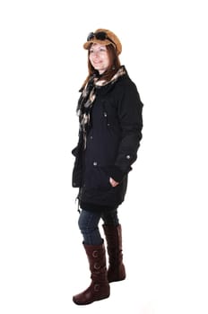 Girl in winter coat.