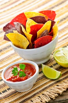 Tortilla chips and salsa
