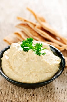 Hummus with pita bread