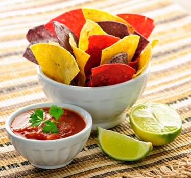 Tortilla chips and salsa