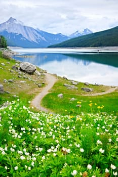 Mountain lake in Jasper National Park, Canada